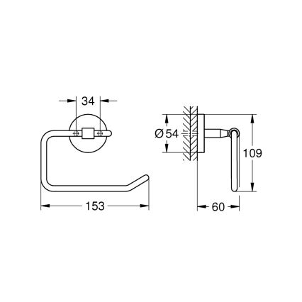 GROHE 41165000 - START COSMOPOLITAN WC-papírtartó 153 × 109 mm króm