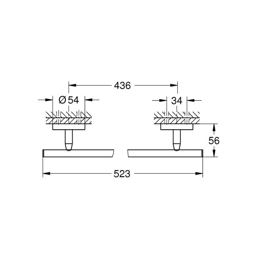 GROHE 41166000 - 522 mm-es törölközőtartó, fényes króm