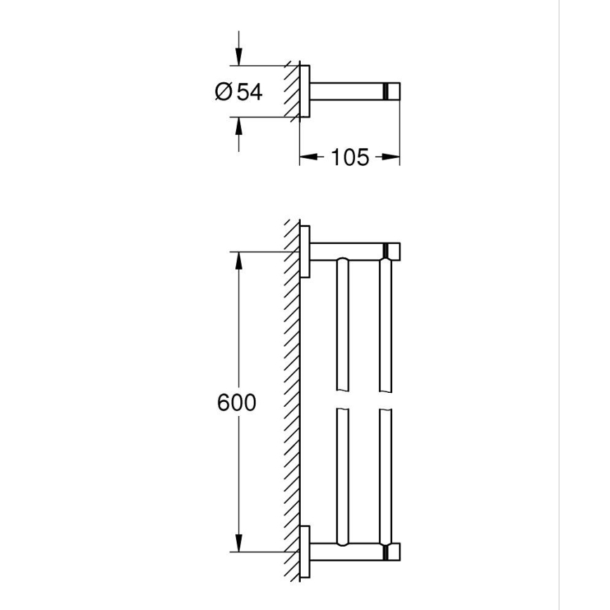 GROHE 41203000 - START kétkaros törölközőtartó, 654 mm, fényes króm