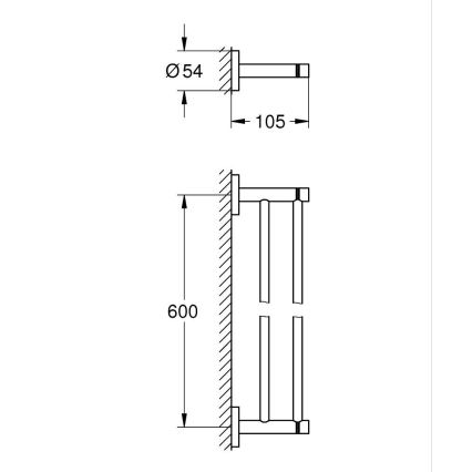 GROHE 41203DC0 - Kétkaros törölközőtartó START 654 mm rozsdamentes acél
