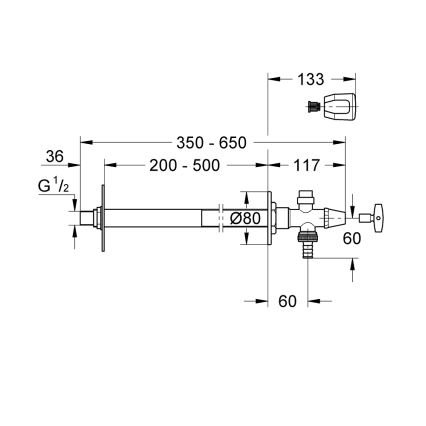 GROHE 41208000 - EUROTEC külső fali csap DN 15, fényes króm
