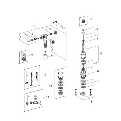 GROHE 43907PI0 - Cserealkatrész-készlet kerámia öblítőtartályokhoz