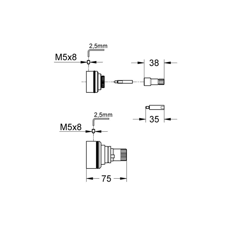 GROHE 47781000 - 27,5 mm hosszabbítókészlet