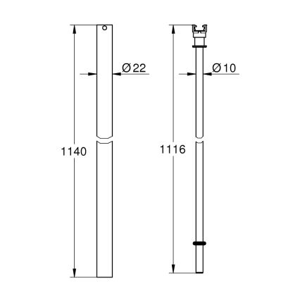 GROHE 48514000 - Utólagos felszereléshez tervezett zuhanycső, fényes króm
