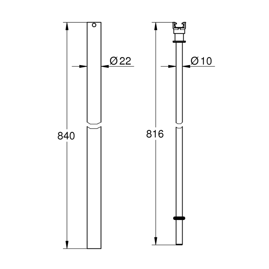 GROHE 48515000 - Rúd zuhanyrendszerhez, fényes króm