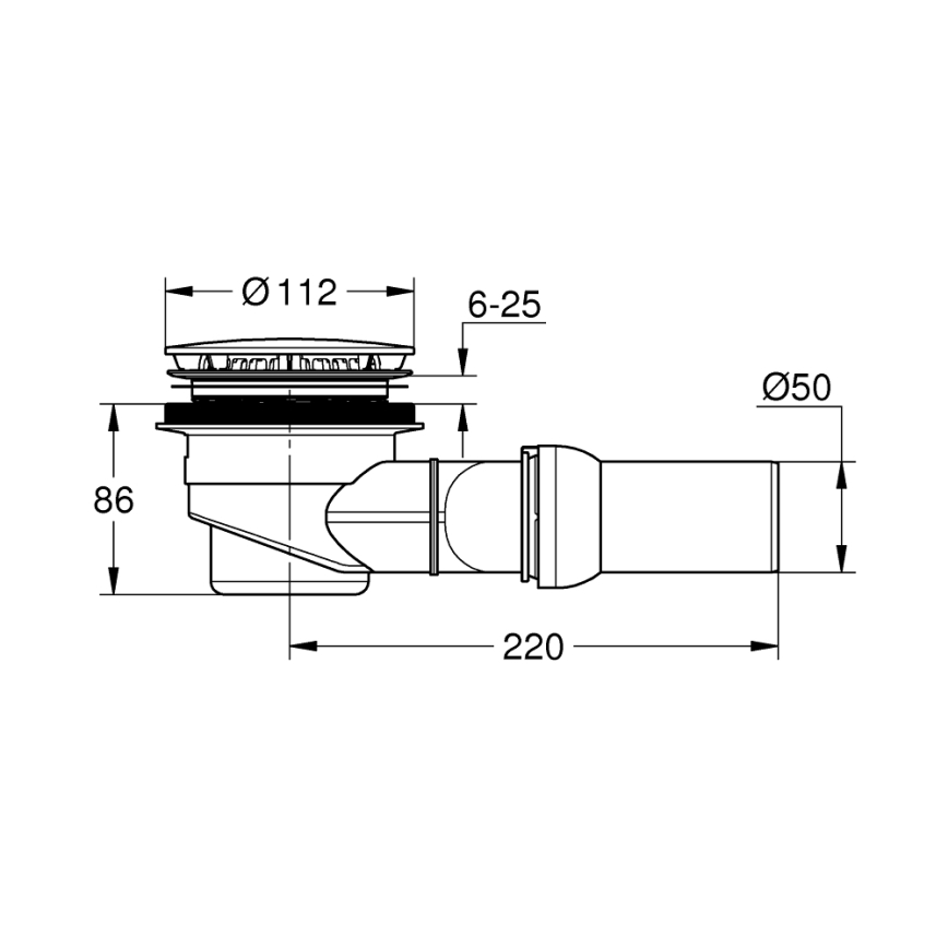 GROHE 49534000 - Univerzális zuhanytálcákhoz való lefolyószett, Ø 112 mm, króm