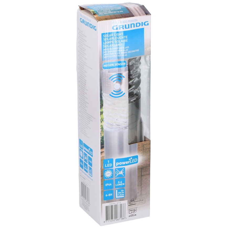 Grundig 14 - LED Napelemes lámpa mozgás- és szürkületérzékelővel LED 1xAAA 600 mAh IP44