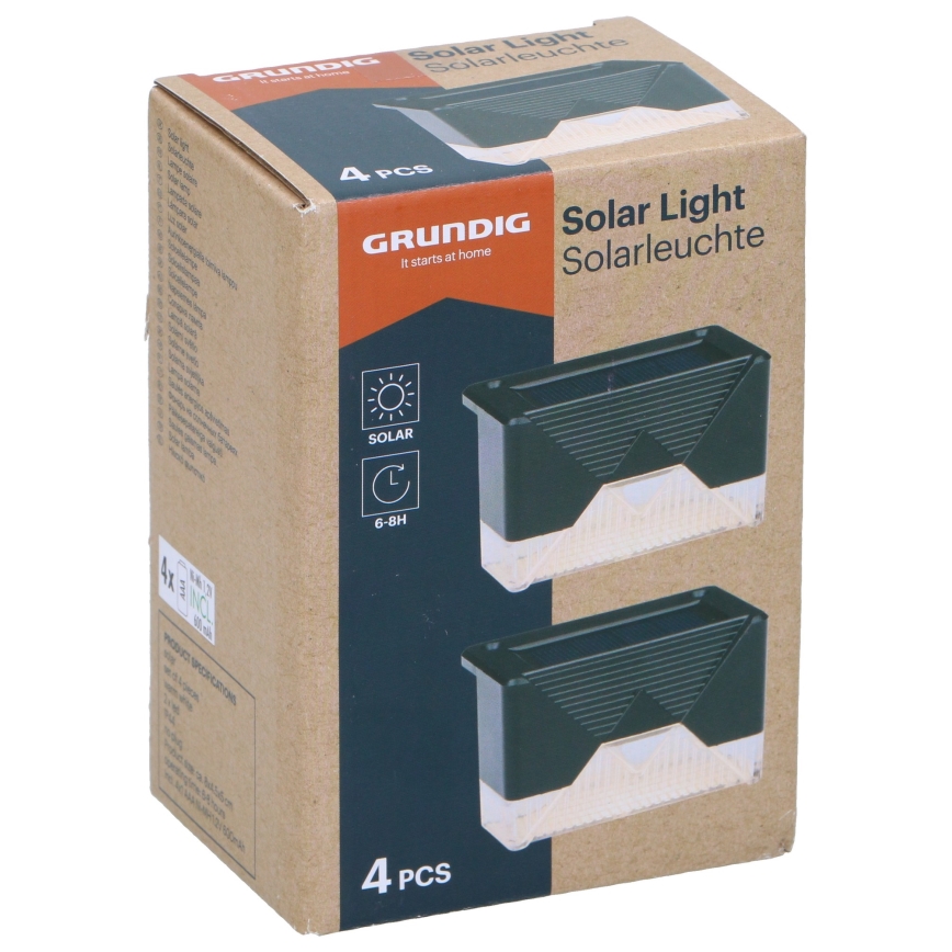 Grundig - Készlet 4 db LED napelemes fali lámpa LED/1,2V 600 mAh IP44