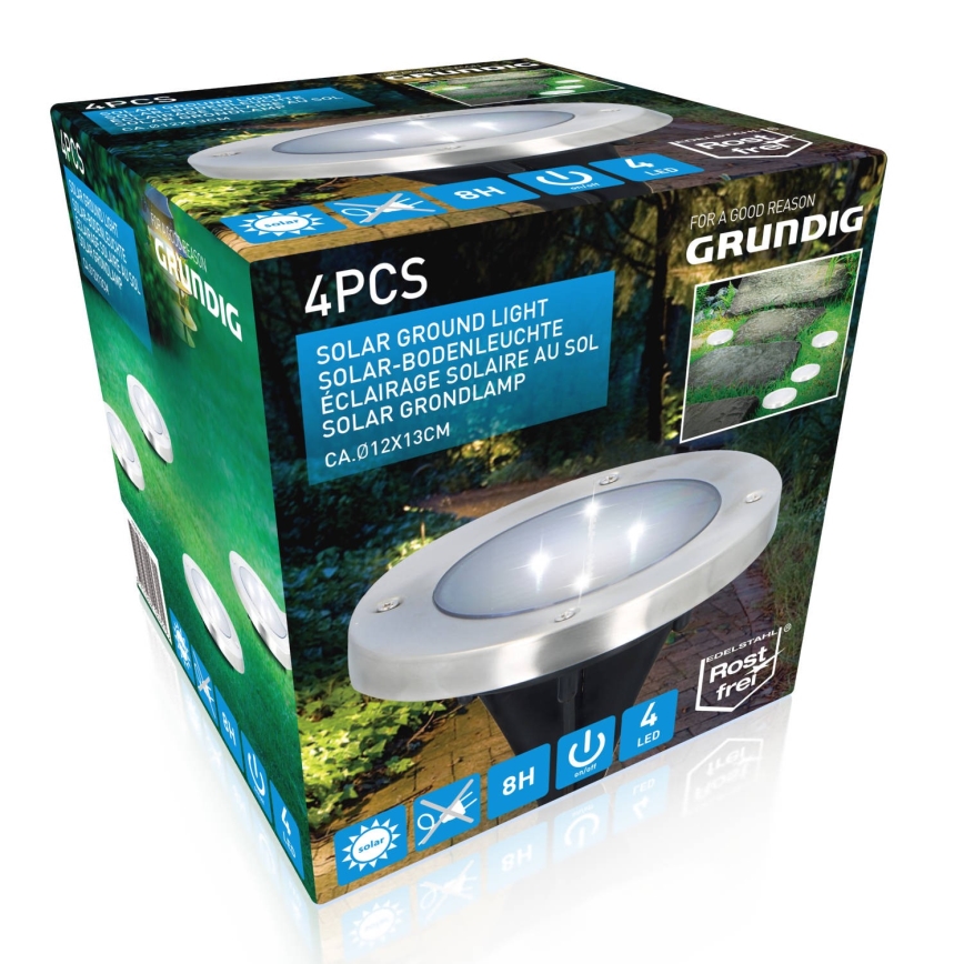 Grundig - 4 db-os készlet LED napelemes lámpa LED/1W/1,2V 600 mAh IP65