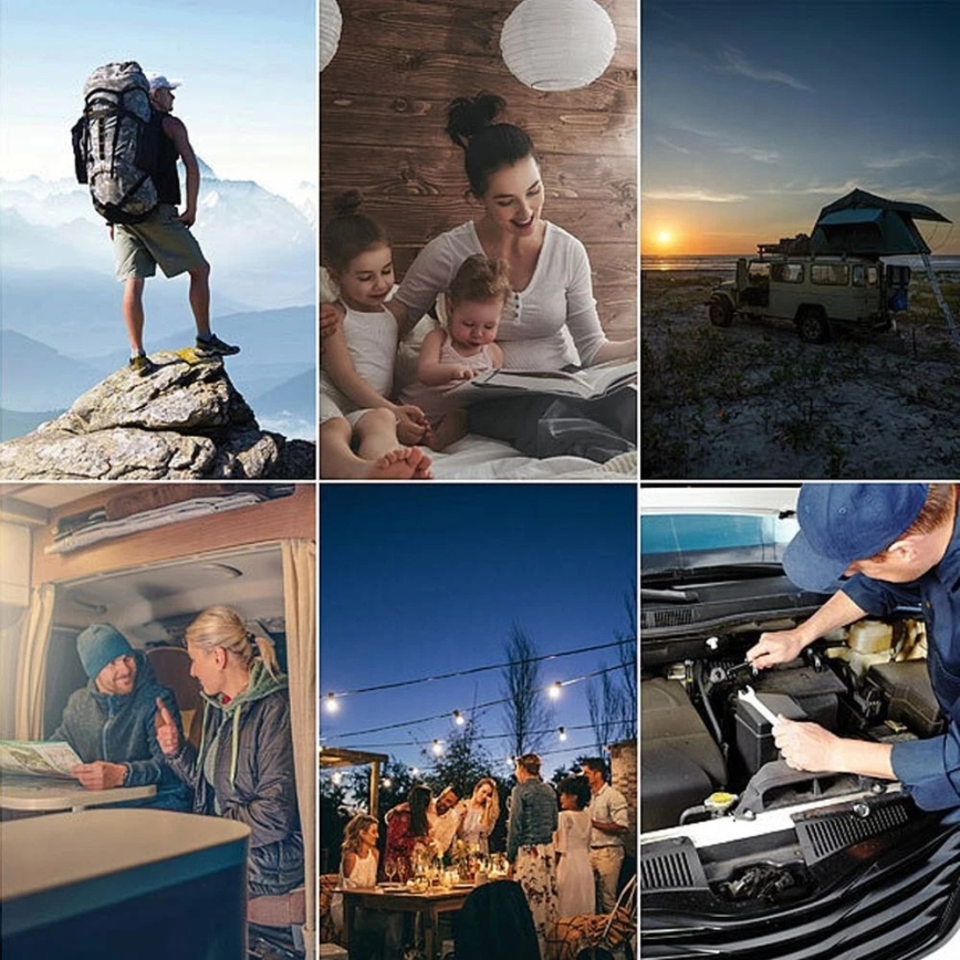 Grundig - LED kempinglámpa LED/3xAA 3000/4500/6000K IP44 fekete