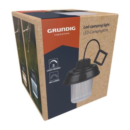 Grundig - LED kempinglámpa LED/3xAA 3000/4500/6000K IP44 fekete