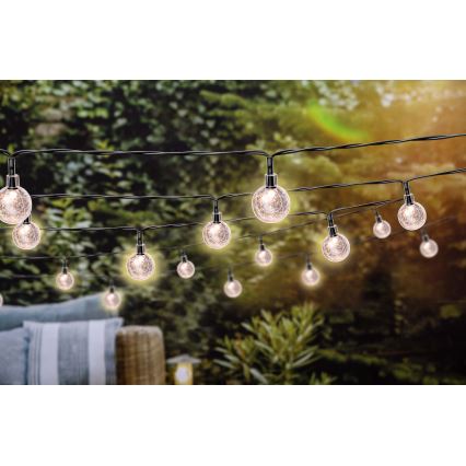 Grundig - LED állítható fényerejű napelemes fényfüzér 50xLED/8 funkció 9,35 m IP44 meleg fehér 600 mAh + távirányító