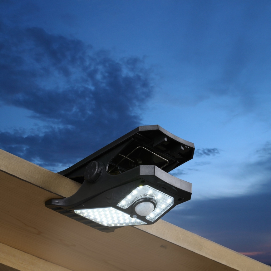 Grundig - LED napelemes lámpa mozgás- és alkonyatérzékelővel CLIP-ON LED/9W/3,7V 1500 mAh IP44
