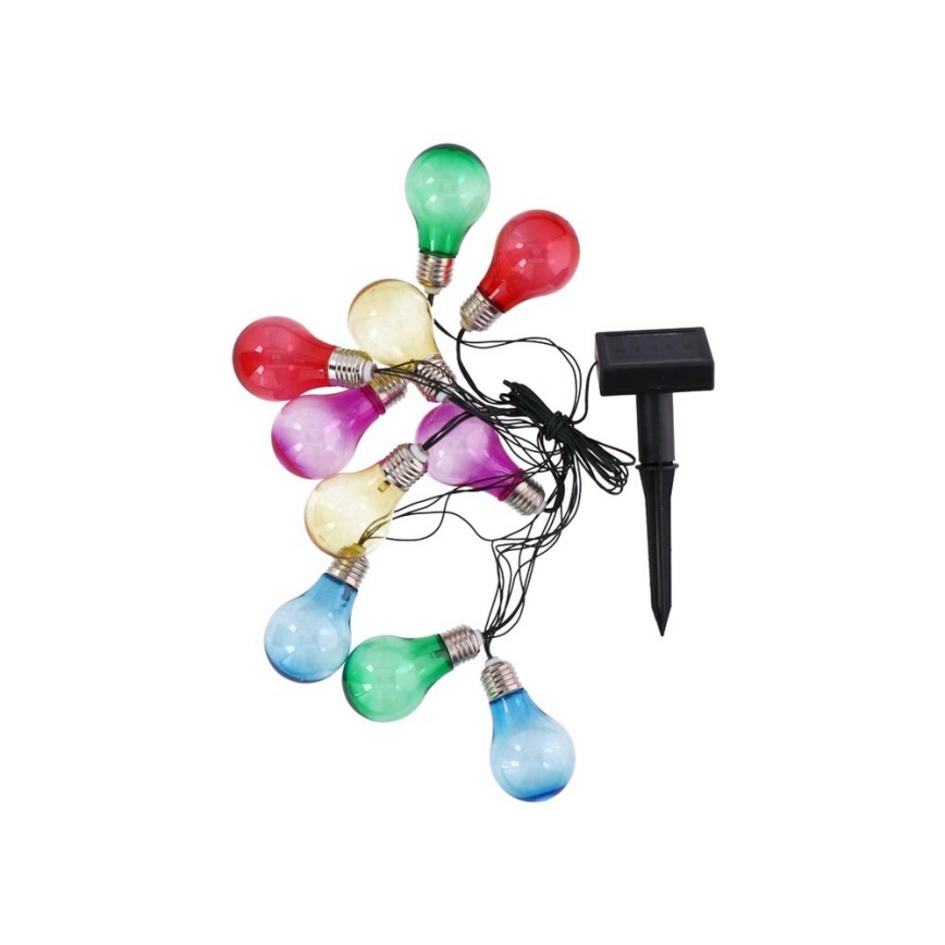 Grundig - LED Napelemes lánc izzókkal 10xLED/1xAA 600 mAh színes