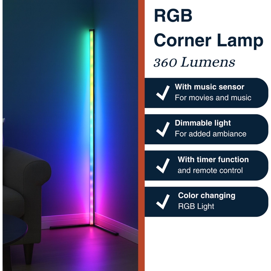 Grundig - RGBW LED fényerőszabályozható állólámpa LED/6W/230V + távirányító