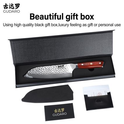 Gudaro - Damaszkuszi Santoku konyhakés MIYABI 7, 67 rétegű acél, hossza 17,5 cm