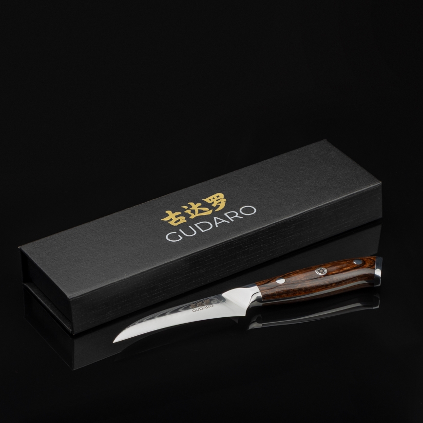 Gudaro -Damaszkuszi hámozókés FENG 3,5, 67 rétegű acélból, hossza 9,5cm