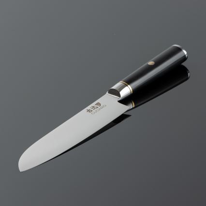 Gudaro - Dámaszkuszi Santoku konyhakés AKIRO 7, 67 rétegű acélból készült, 17,5 cm hosszú, fekete
