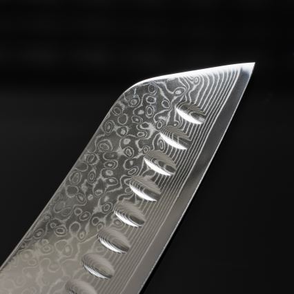 Gudaro - Damaszkuszi Santoku konyhakés TAKUMI 7, 67 rétegű acél, pengehossz 17,5 cm, diófa markolat