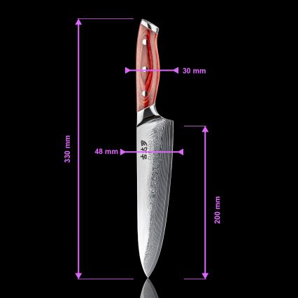 Gudaro - Damaszkuszi séfkés KENSHO 8, 67 rétegű acélból, hossza 20 cm