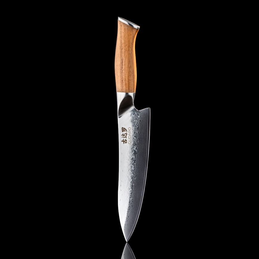 Gudaro - Damaszkuszi séfkés TAKUMI 8, 67 rétegű acél, hossza 20 cm, diófa