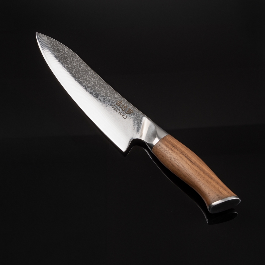 Gudaro - Damaszkuszi séfkés TAKUMI 8, 67 rétegű acél, hossza 20 cm, diófa