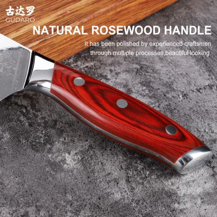 Gudaro – KENSHO 7 részes akácfa konyhakés-készlet állvánnyal