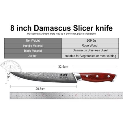 Gudaro – KENSHO 7 részes akácfa konyhakés-készlet állvánnyal