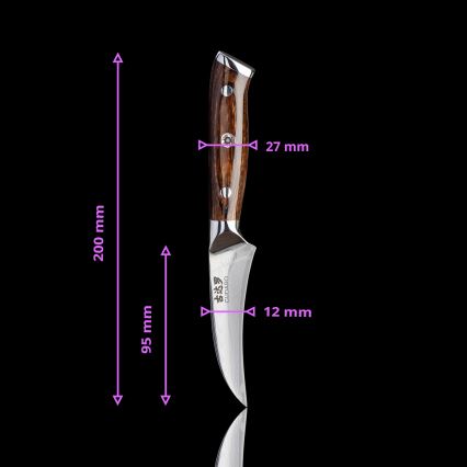 Gudaro - SZETT 1x Damaszkuszi séfkés FENG 8, 67 rétegű acélból, hossz 20 cm + 1x damaszkuszi Santoku konyhakés FENG 7,5, 67 rétegű acélból, hossz 18 cm + 1x INGYENES damaszkuszi gyümölcskés FENG 3,5, 67 rétegű acélból, hossz 9,5 cm