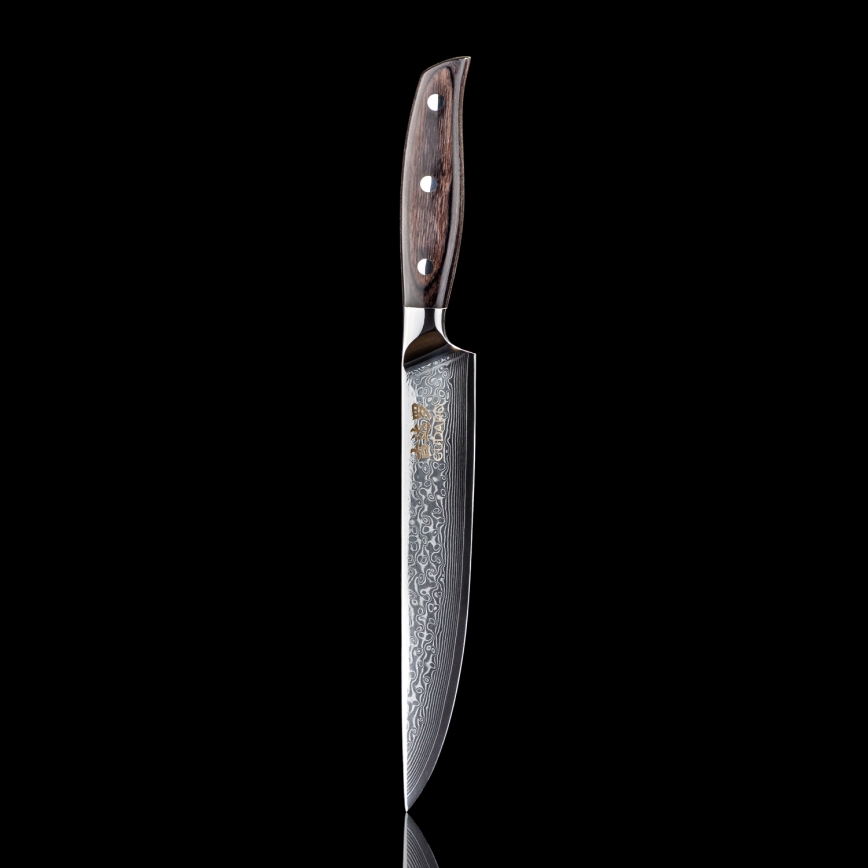 Gudaro - SHIRO 8, 67 rétegű damaszkacél porciózó kés, 20 cm hosszú