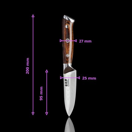 Gudaro - SZETT 2x damaszkuszi Santoku konyhakés FENG 7,5, 67 rétegű acél, 18 cm hosszú + 1x INGYENES damaszkuszi konyhakés FENG 3,5, 67 rétegű acél, 9,5 cm hosszú