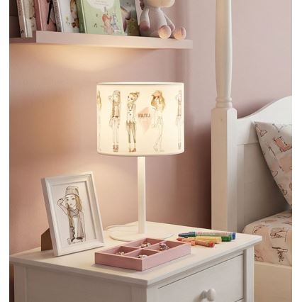 Gyerek asztali lámpa GIRLS VIBES 1xE27/60W/230V átm. 18 cm lányoknak