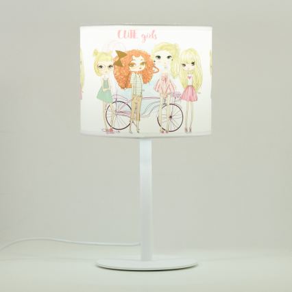 Gyerek asztali lámpa GIRLS VIBES 1xE27/60W/230V, átmérő 18 cm, lányoknak