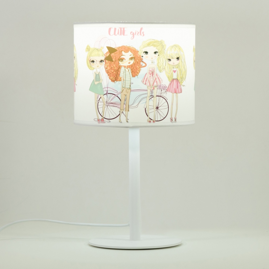 Gyerek asztali lámpa GIRLS VIBES 1xE27/60W/230V, átmérő 18 cm, lányoknak