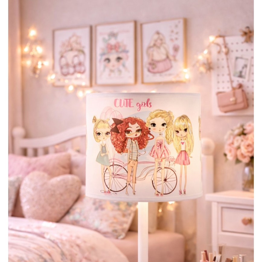 Gyerek asztali lámpa GIRLS VIBES 1xE27/60W/230V, átmérő 18 cm, lányoknak