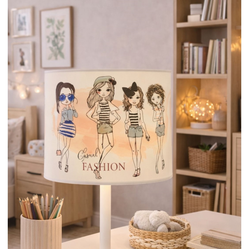 Gyerek asztali lámpa GIRLS VIBES 1xE27/60W/230V, átmérő 18 cm, lányoknak