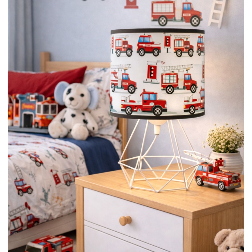 Gyerek asztali lámpa KIDS ROOM 1xE27/60W/230V Ø 18 cm tűzoltók