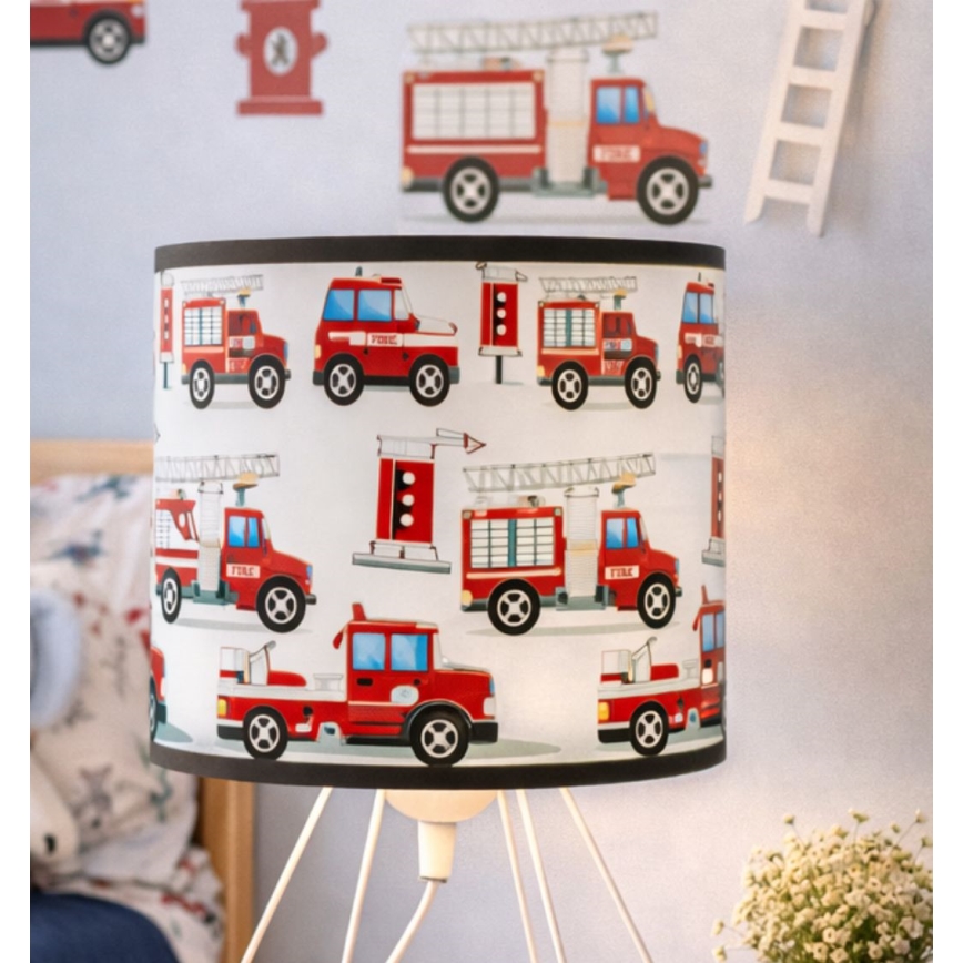 Gyerek asztali lámpa KIDS ROOM 1xE27/60W/230V Ø 18 cm tűzoltók