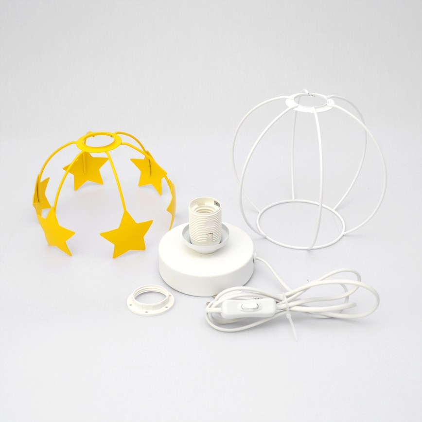 Gyerek asztali lámpa STARS 1xE27/15W/230V sárga/fehér