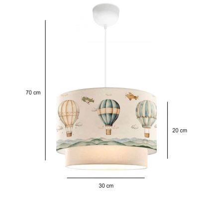 Gyerek csillár CANDY 1xE27/40W/230V fehér/többszínű