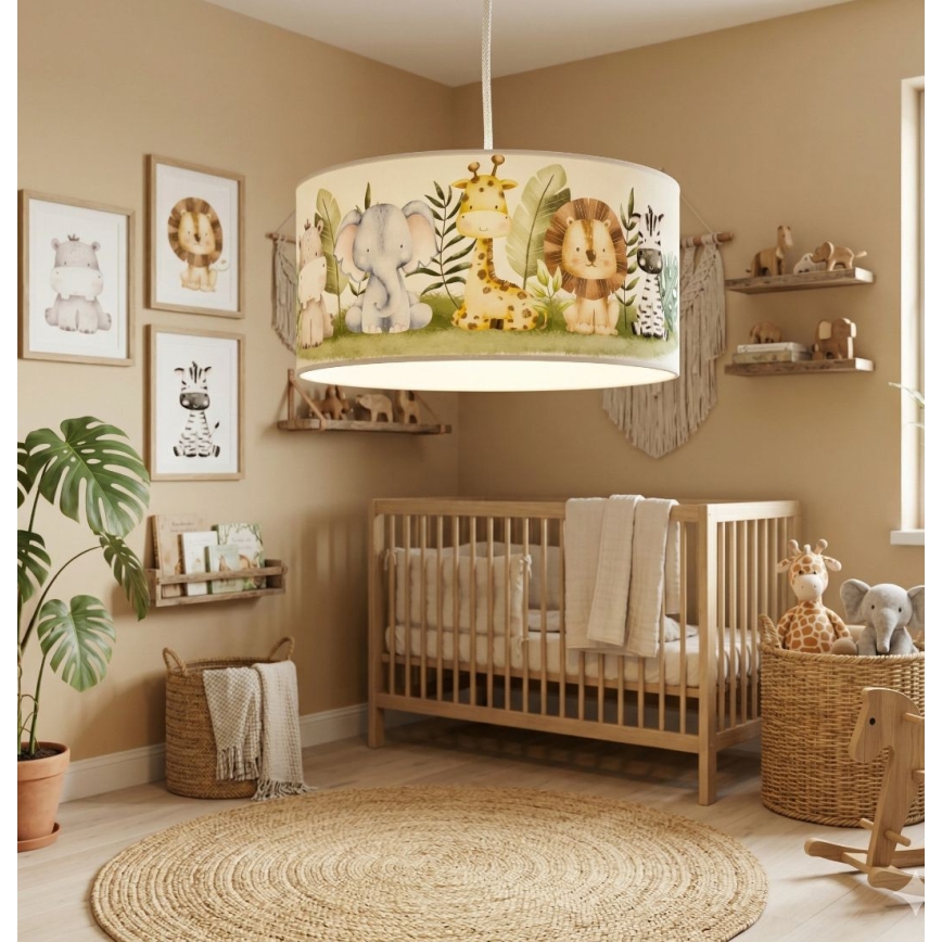 Gyerek csillár KIDS ROOM 1xE27/60W/230V Ø 40 cm dzsungel mintás