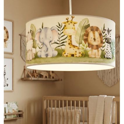 Gyerek csillár KIDS ROOM 1xE27/60W/230V Ø 40 cm dzsungel mintás