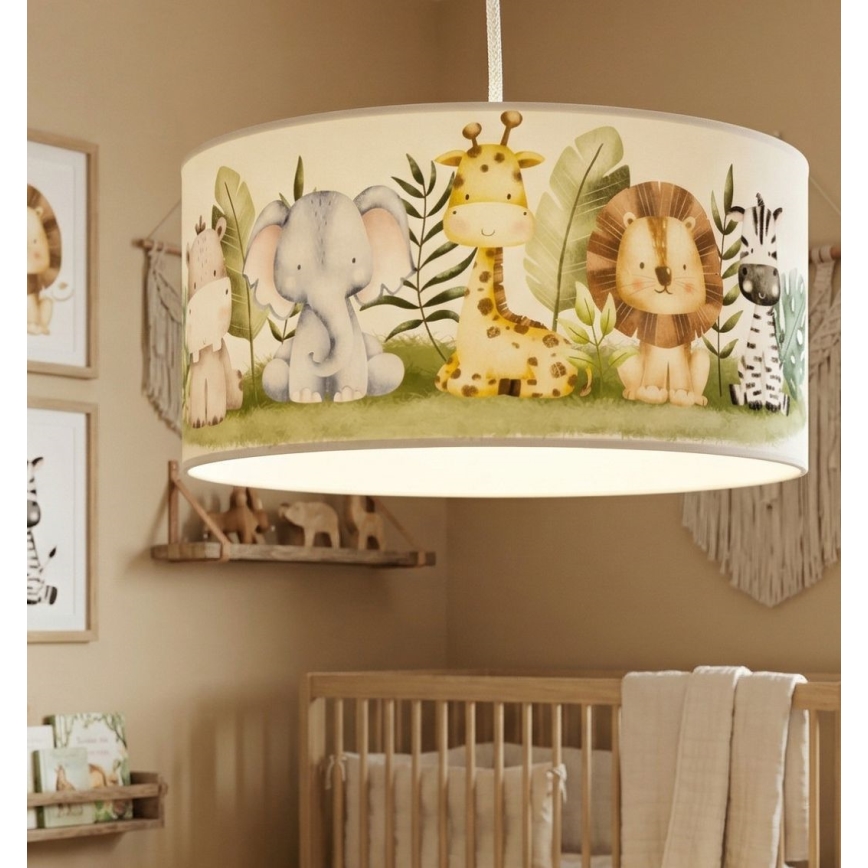 Gyerek csillár KIDS ROOM 1xE27/60W/230V Ø 40 cm dzsungel mintás