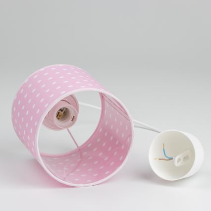 Gyerek csillár zsinóron DOTS 1xE27/15W/230V átm. 15 cm rózsaszín