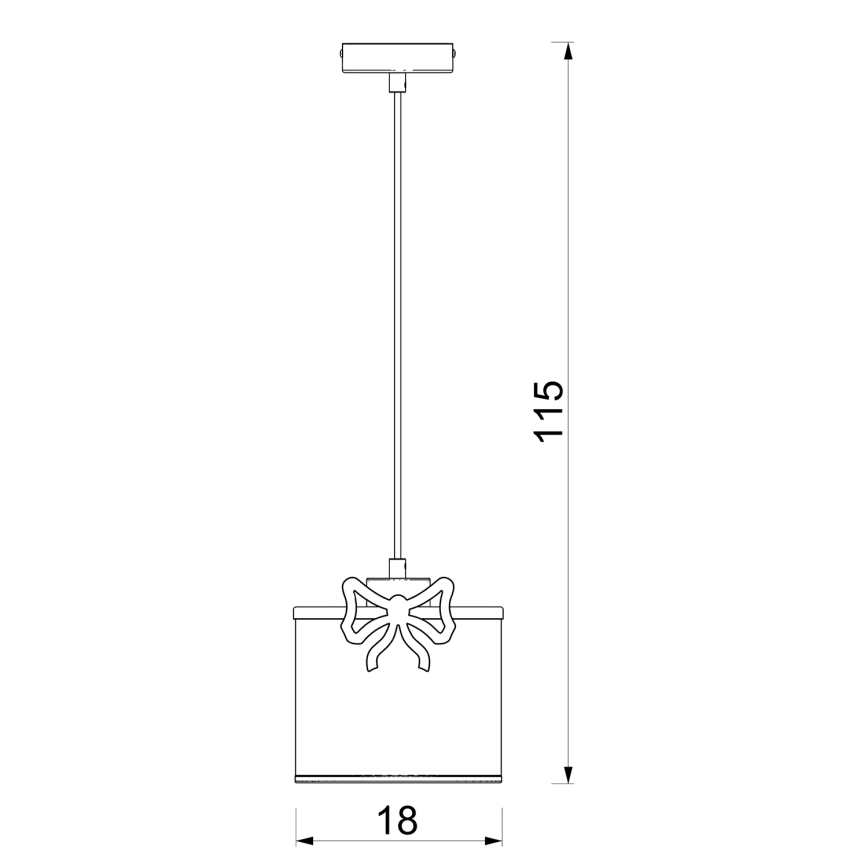 Gyerek csillár zsinóron SWEET 1xE27/15W/230V fehér/íj