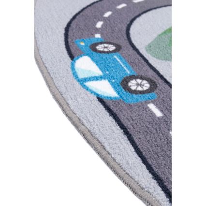 Gyerek csúszásgátló szőnyeg ARES STREETS 160 cm szürke/város