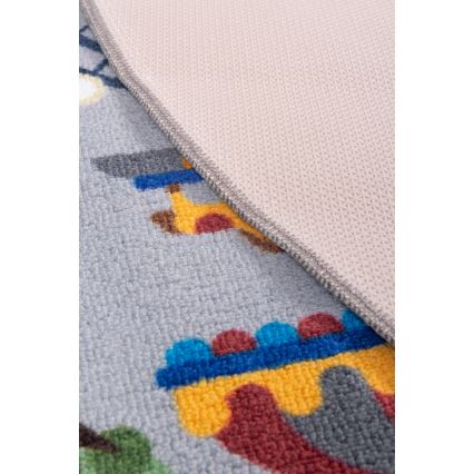 Gyerek csúszásgátló szőnyeg ARES STREETS 160 cm szürke/város