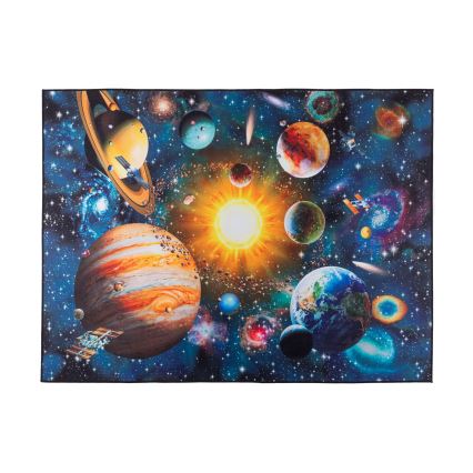 Gyerek csúszásgátló szőnyeg PRINT 3D 80x150 cm bolygók/többszínű