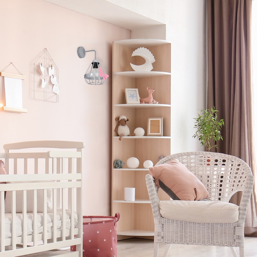 Gyerek fali lámpa  KAGO 1xE27/60W/230V szürke