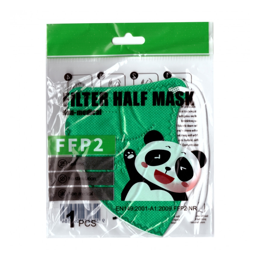 Gyerek maszk FFP2 NR Kids zöld 100db